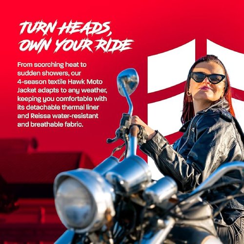 Hawk Sports Leather Motorcycle Jacket For Women (Brando) - (Black) - #303 - Image 4