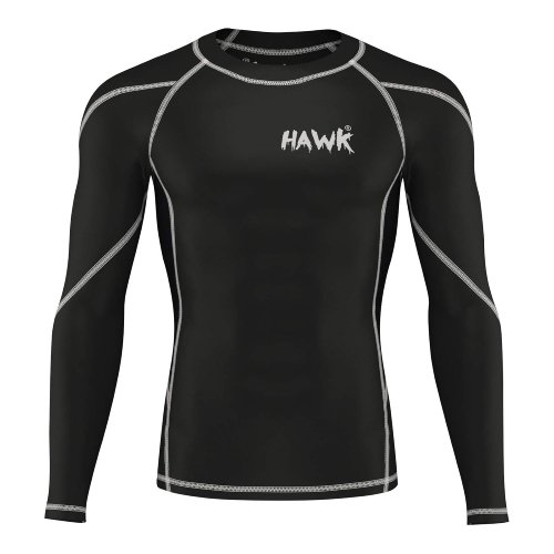 Hawk Sports Men's Compression Shirts Long Sleeve - (Black, Large)