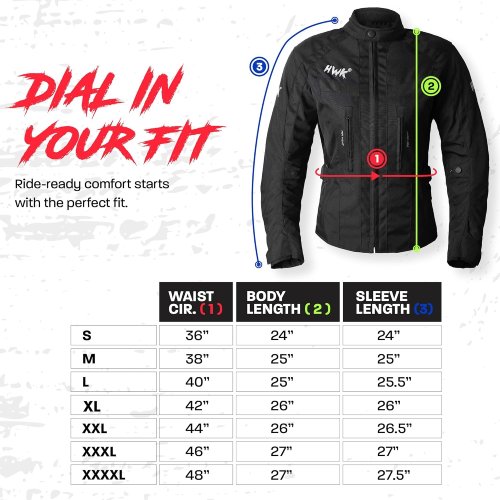 Hawk Sports Motorcycle Jacket For Women (Stunt) - (Black, 2XL) - #301 - Image 6