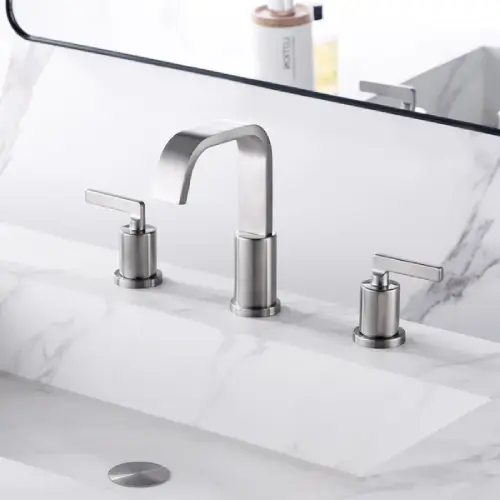 Contemporary 8 in. Widespread 2-Handle Bathroom Faucet (Good) - F178