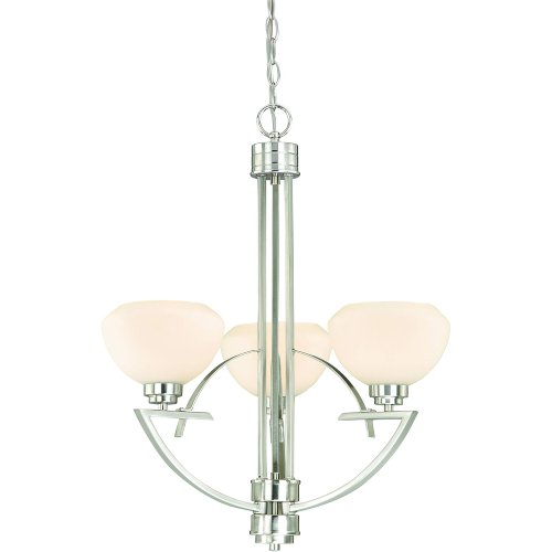Vaxcel SACHU003SN 3 Light Solna Chandelier, Satin Nickel (Good) - F189