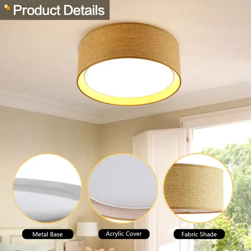 LEDET 15.7 in. Yellow Flush Mount Ceiling Light (Good) - F191 - Image 3