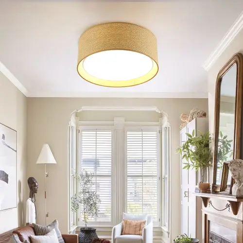 LEDET 15.7 in. Yellow Flush Mount Ceiling Light (Good) - F191