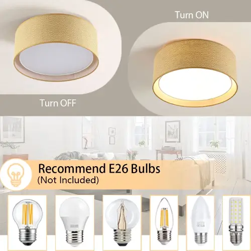 LEDET 15.7 in. Yellow Flush Mount Ceiling Light (Good) - F191 - Image 2
