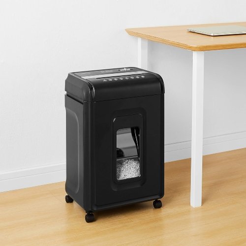 Amazon Basics 24-Sheet Cross-Cut Paper, CD, and Credit Card Shredder with Pullout Basket - F90