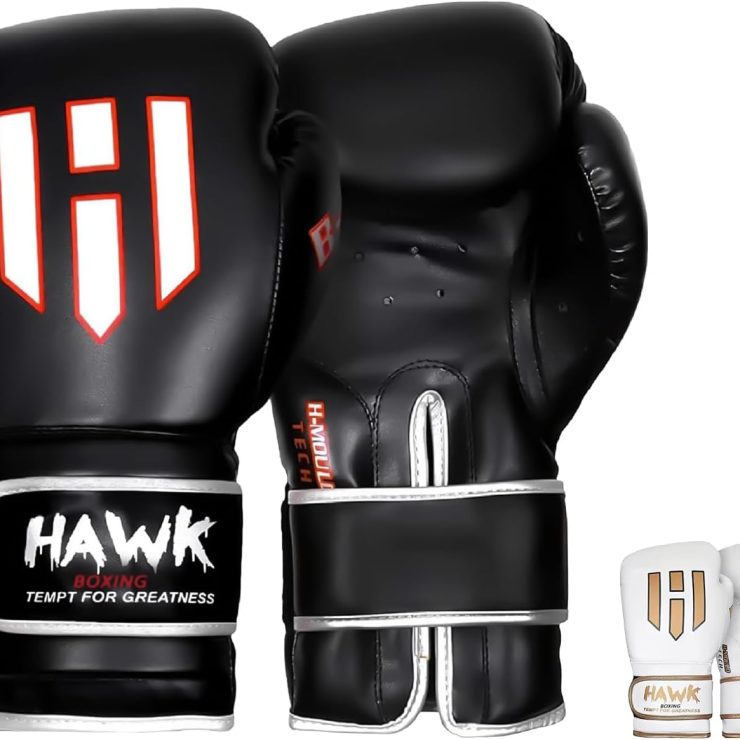Hawk Sports Boxing Gloves for Men and Women, Comfy Boxing Training Gloves, Black