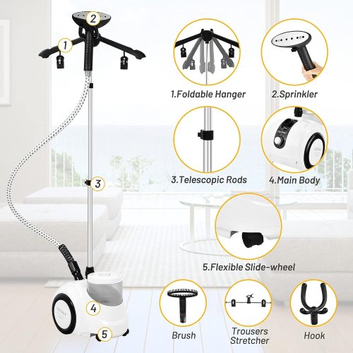 COSTWAY ES10039US 1500-Watt Garment Cloth Steamer - C71 - Image 2