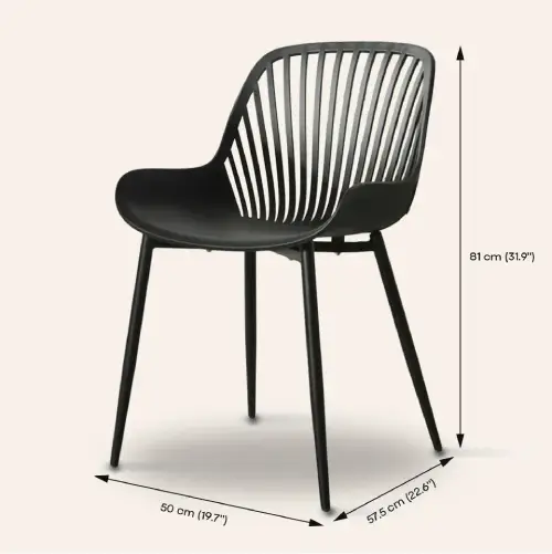 DANIELLA Plastic Dining Chair (Black) - NEW - Image 2