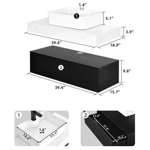 Avisha 39.4'' Single Bathroom Vanity (New) - F103 - Image 5