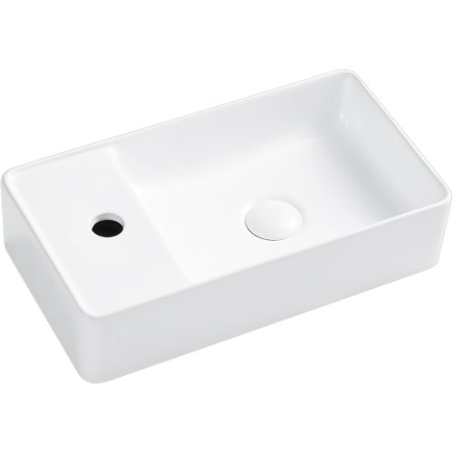 Eridanus 18" x 10'' White Ceramic Rectangular Wall Mount/Vessel Bathroom Sink (Slightly Damaged) (New) - F110 - Image 4