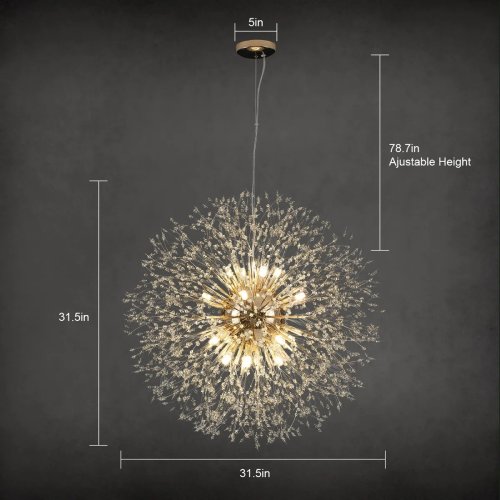 Lakeyah 16 - Light Dimmable Sputnik Sphere Chandelier (Like New) - F127 - Image 5