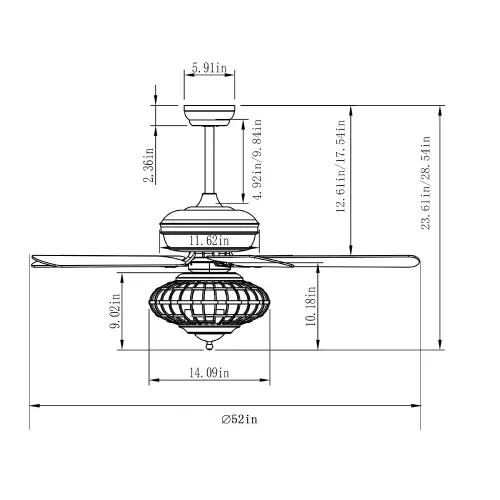 Tangkula Ceiling Fan with Crystal Light (Like New) - F130 - Image 2