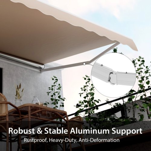 Retractable Patio Awning Aluminum Deck Sunshade (Like New) - F149 - Image 8