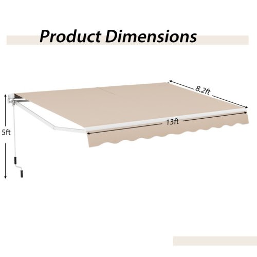 Retractable Patio Awning Aluminum Deck Sunshade (Like New) - F149 - Image 4