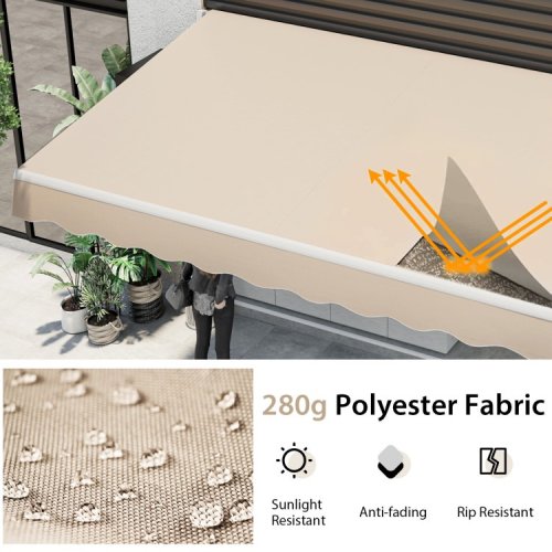 Retractable Patio Awning Aluminum Deck Sunshade (Like New) - F149 - Image 5