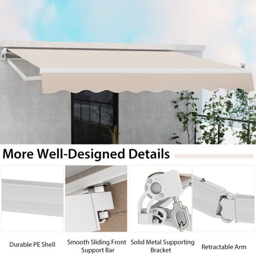 Retractable Patio Awning Aluminum Deck Sunshade (Like New) - F149 - Image 6