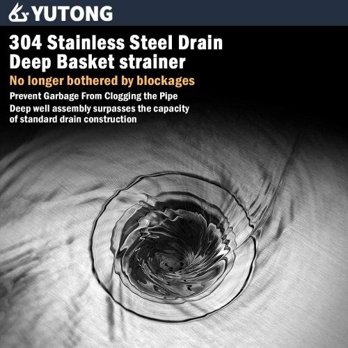 Yutong 31" x 20" Top-mount/Drop in Stainless Steel Double Bowl Kitchen Sink (Like New) - F169 - Image 5