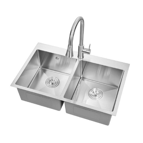 Yutong 31" x 20" Top-mount/Drop in Stainless Steel Double Bowl Kitchen Sink (Good) - F166 - Image 5