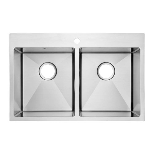 Yutong 31" x 20" Top-mount/Drop in Stainless Steel Double Bowl Kitchen Sink (Good) - F166 - Image 2
