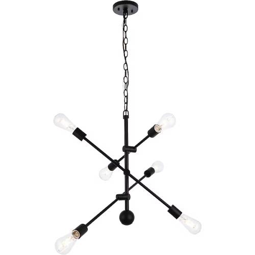 Living District Axel 6 Lights Black Pendant with Chain, Black (Like New) - F2 - Image 3