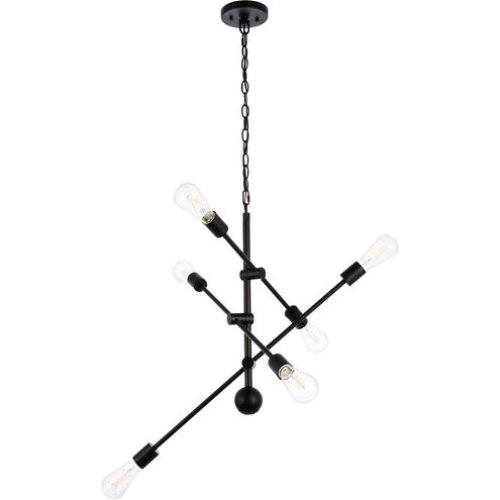 Living District Axel 6 Lights Black Pendant with Chain, Black (Like New) - F2 - Image 4