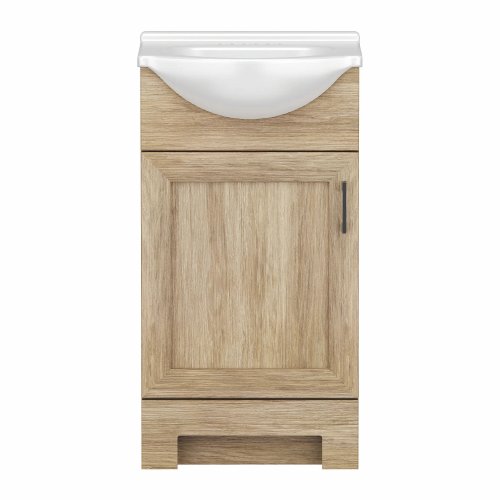 Style Selections Euro 18-in White Single Sink Bathroom Vanity with White Cultured Marble Top (Like New) - F203 - Image 3