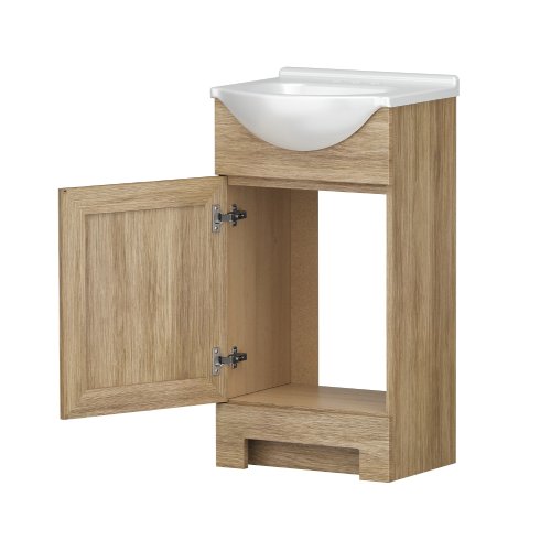 Style Selections Euro 18-in White Single Sink Bathroom Vanity with White Cultured Marble Top (Like New) - F203 - Image 2