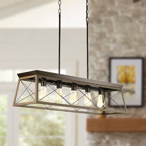Progress Lighting P400048-020 Briarwood Linear Chandelier, Antique Bronze (Like New) - F265