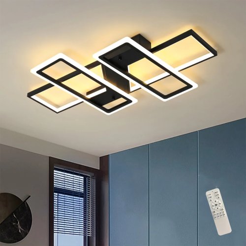 Cheyrl 4 -Light 35.4" Rectangle LED Flush Mount, Black (Like New) - F269