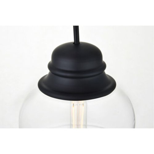 Living District LD2252BK Kenna 1 Light Pendant Ceiling Light with Clear Glass, Black (Like New) - F277 - Image 4