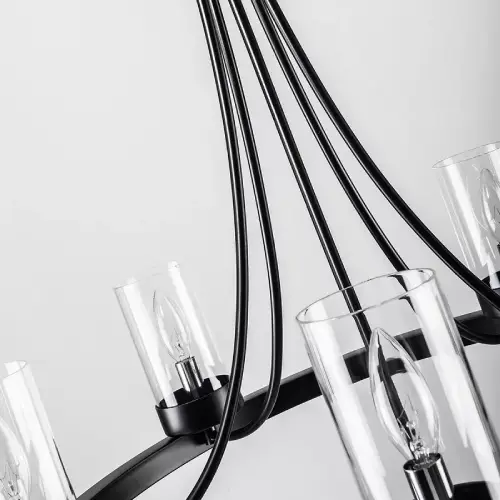 Maxax 5 Lights Wagon Wheel Chandelier, Black (Like New) - F305 - Image 5