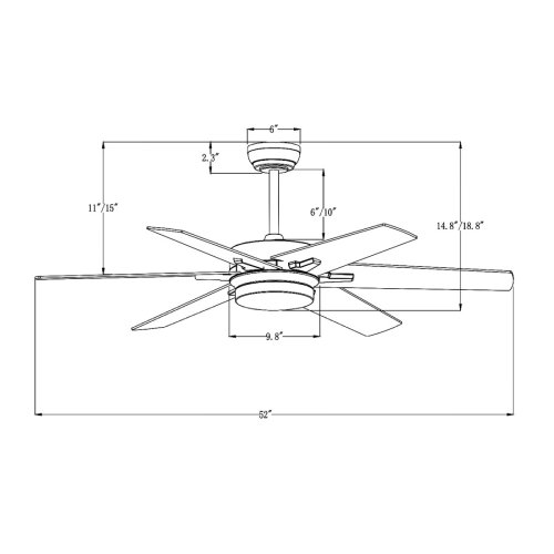 Aristeidis 52" Ceiling Fan with LED Lights, Brushed Nickel (Like New) - F318 - Image 6