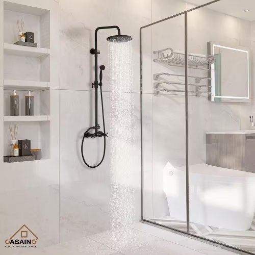 CASAINC Matte Black 10-in Rainfall Built-In Shower System (Like New) - F320