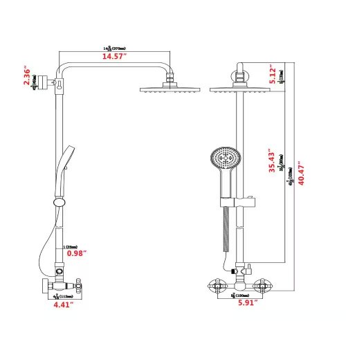 CASAINC Matte Black 10-in Rainfall Built-In Shower System (Like New) - F320 - Image 6