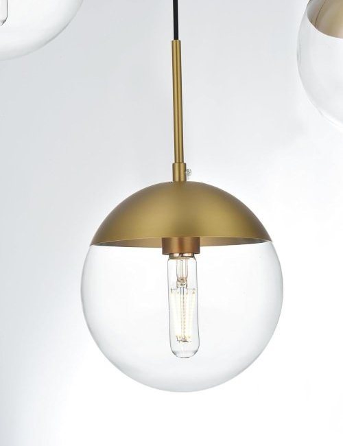 Eclipse 5-Light 18-Inch Brass Pendant Ceiling Light (Used-Good) - F276 - Image 2