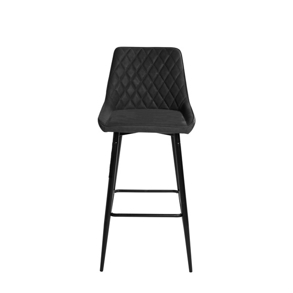 MILAN Leather Bar Stool, 75cm (Dark Grey) - NEW - Image 2