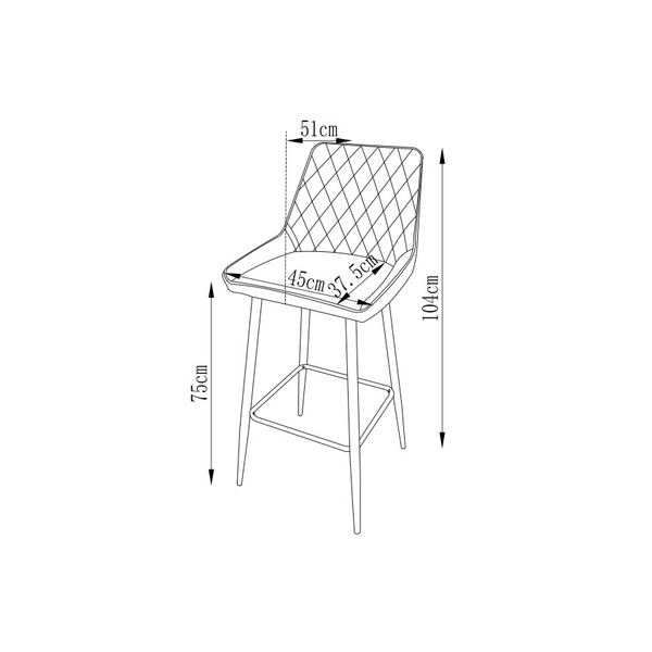 MILAN Leather Bar Stool, 75cm (Dark Grey) - NEW - Image 5