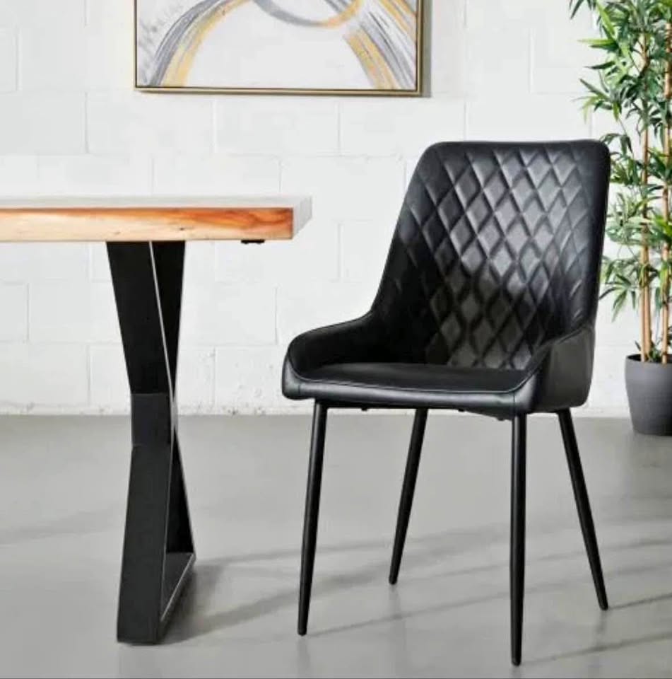 SOHO Leather Dining Chair (Black) - NEW - Image 2