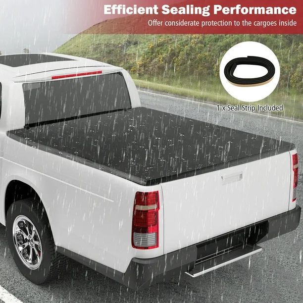 Costway 6.5ft Soft Quad-Fold Tonneau Cover for 15-23 Ford F150 Standard Short Bed (Like New) - F351 - Image 9