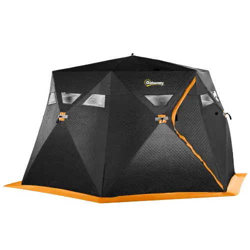 Outsunny 4 Person Insulated Ice Fishing Tent, Two Doors and Anchors for-22℉ (Like New) - F355-1 - Image 4
