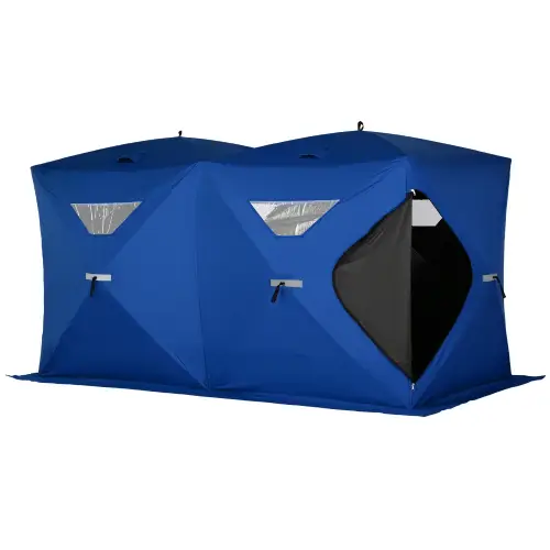 Outsunny 5-8 Person Waterproof Oxford Fabric Portable Pop-up Ice Tent with 4 Doors (Like New) - F359 - Image 8