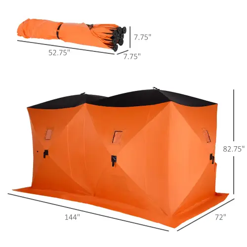 Outsunny 8-Person Pop-up Portable Ice Fishing Tent with Ventilation Windows and Carrying Bag-22℉ (Like New) - F360 - Image 3