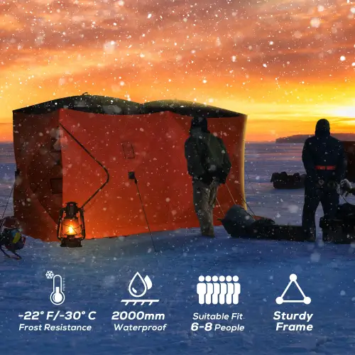 Outsunny 8-Person Pop-up Portable Ice Fishing Tent with Ventilation Windows and Carrying Bag-22℉ (Like New) - F360 - Image 4