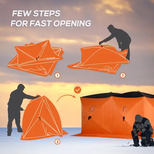 Outsunny 8-Person Pop-up Portable Ice Fishing Tent with Ventilation Windows and Carrying Bag-22℉ (Like New) - F360 - Image 5