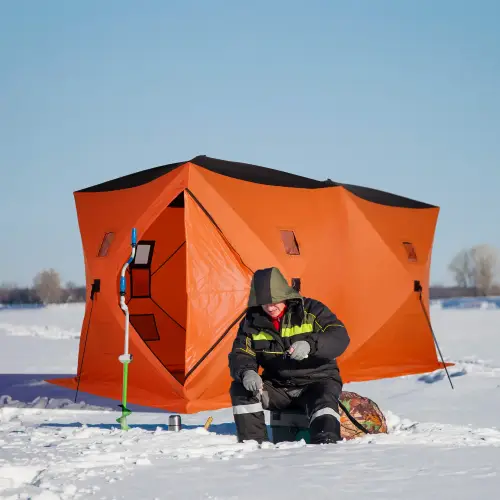 Outsunny 8-Person Pop-up Portable Ice Fishing Tent with Ventilation Windows and Carrying Bag-22℉ (Like New) - F360 - Image 8