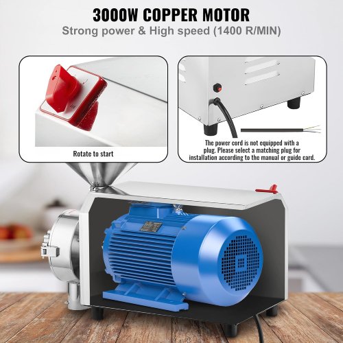 VEVOR 2200W Commercial Grinder – Heavy-Duty Grain & Spice Mill, 50kg/h (New) - F367 - Image 5