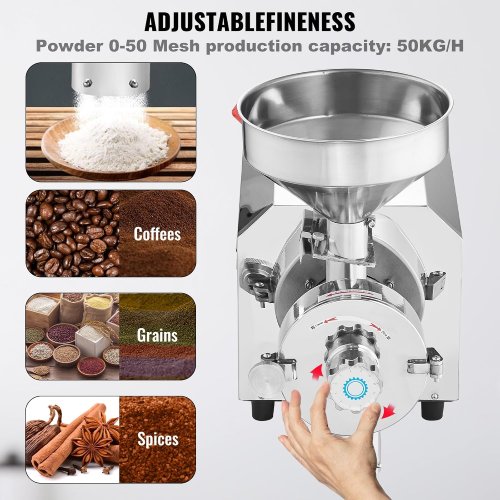 VEVOR 2200W Commercial Grinder – Heavy-Duty Grain & Spice Mill, 50kg/h (New) - F367 - Image 6