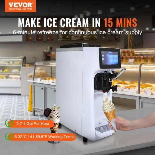 VEVOR 1000W Single Flavor Countertop Soft Serve Commercial Ice Cream Maker - F372 - Image 3