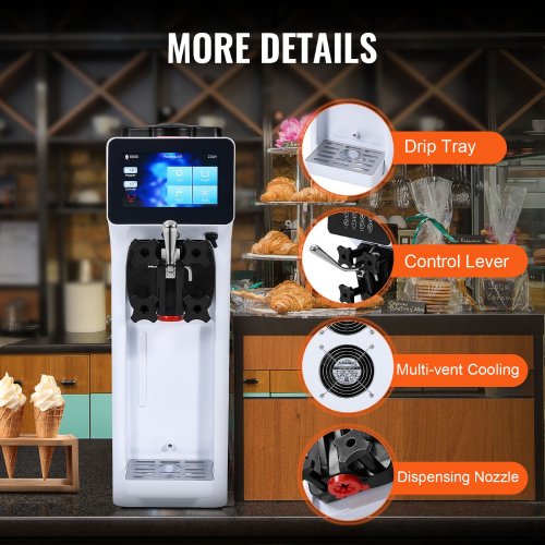 VEVOR 1000W Single Flavor Countertop Soft Serve Commercial Ice Cream Maker - F372 - Image 6
