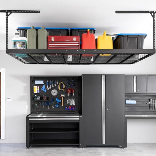 NewAge Products 4 ft. x 8 ft. VersaRac Pro Adjustable Overhead Garage Storage Rack (Like New) - F382
